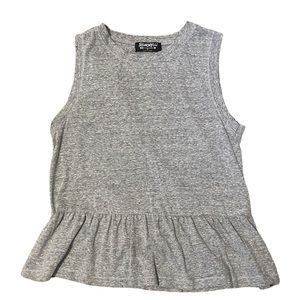 🎯 BOGO Signorelli peplum grey tank, distressed S EUC!
